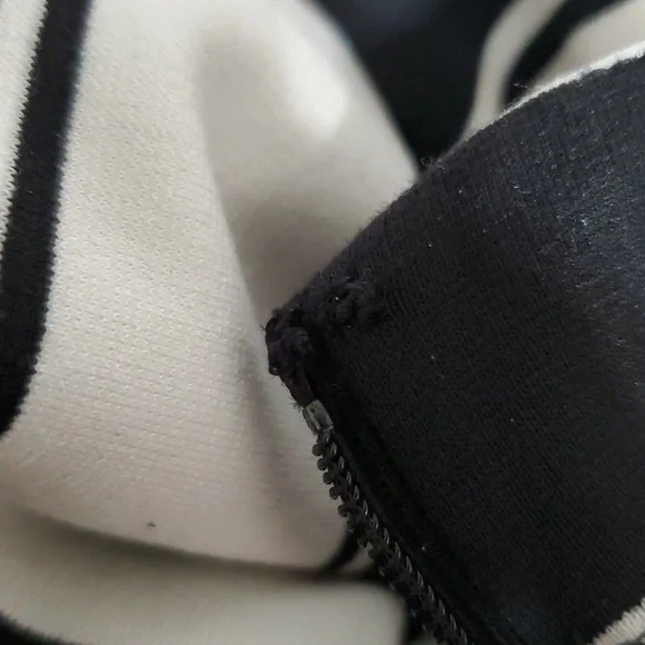 LOFT Black and White Striped Dress Womens Size 4P - Picture 7 of 7